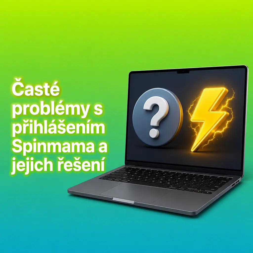 Tabulka s častými problémy při přihlášení Spinmama a jejich rychlým řešením