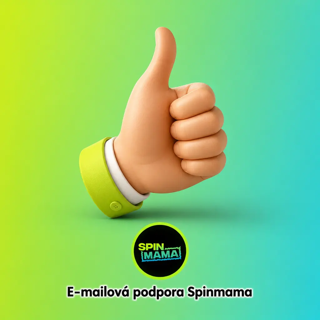 E-mailová podpora Spinmama – kontakt support@spinmama.com pro dotazy, reklamace a ověření účtu