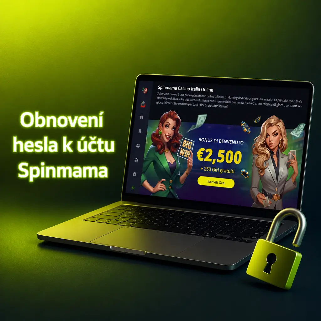 Obnovení hesla k účtu Spinmama pomocí e-mailu nebo SMS kódu na přihlašovací stránce webu