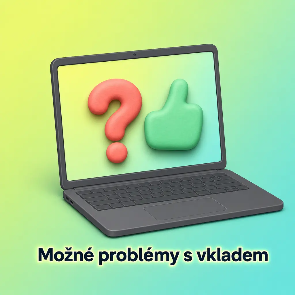 Ilustrace možných problémů s vkladem na herní účet, jako je odmítnutá karta nebo nedokončené ověření totožnosti