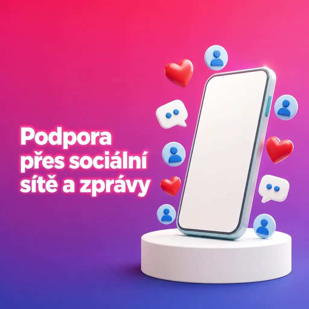 Podpora Spinmama přes sociální sítě a zprávy – Facebook Messenger, Telegram a WhatsApp pro rychlé dotazy