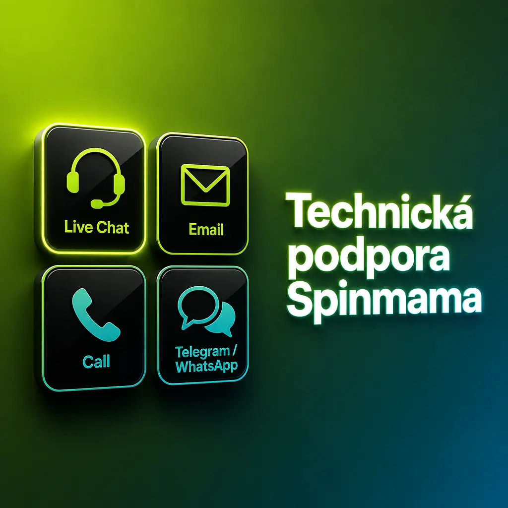 Technická podpora Spinmama řeší problémy s hrami, platbami a účtem přes chat nebo e-mail